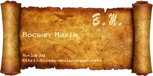 Bocsan Maxim névjegykártya